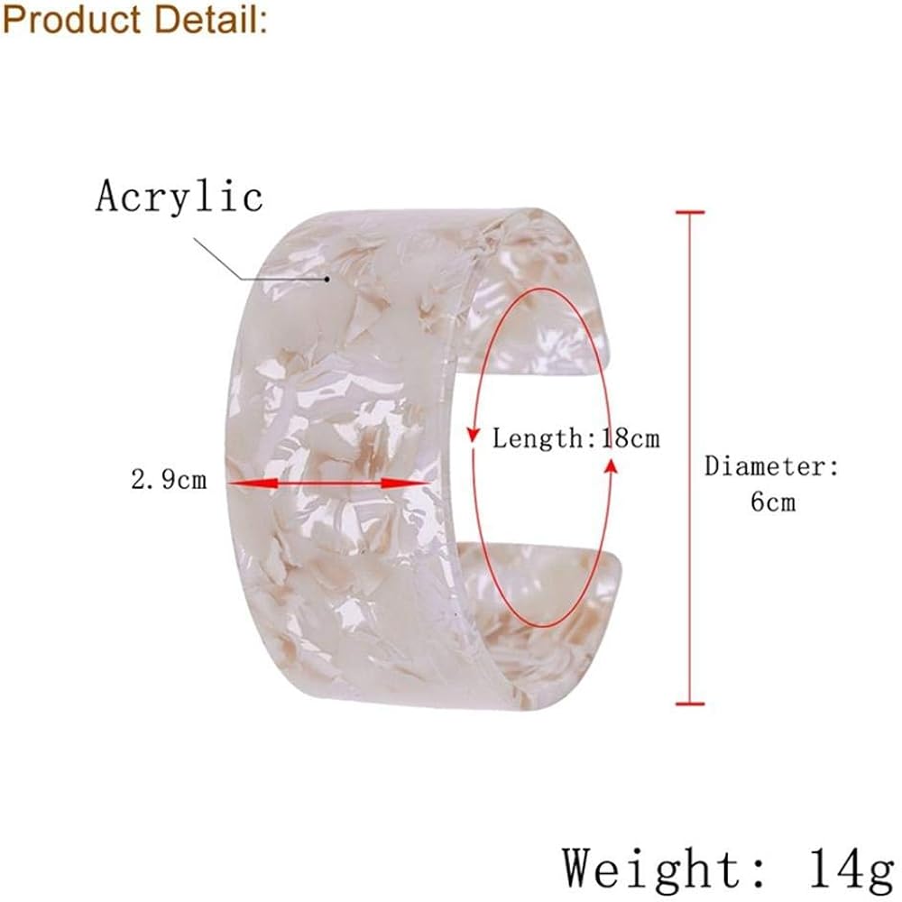 Amazon.com: Tortoise Wide Cuff Bangles Acrylic Resin Open Bangle