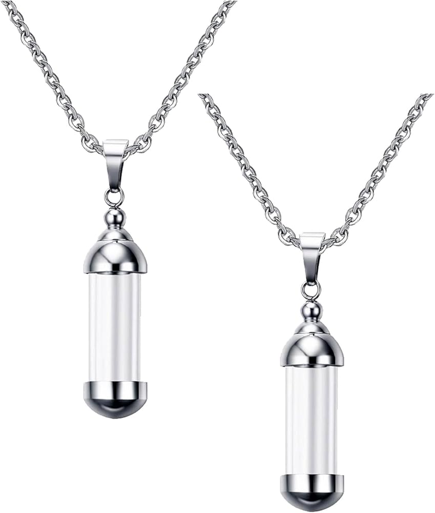 2pcs Vial Necklace Glass Vials Mini Glass Bottles Necklace