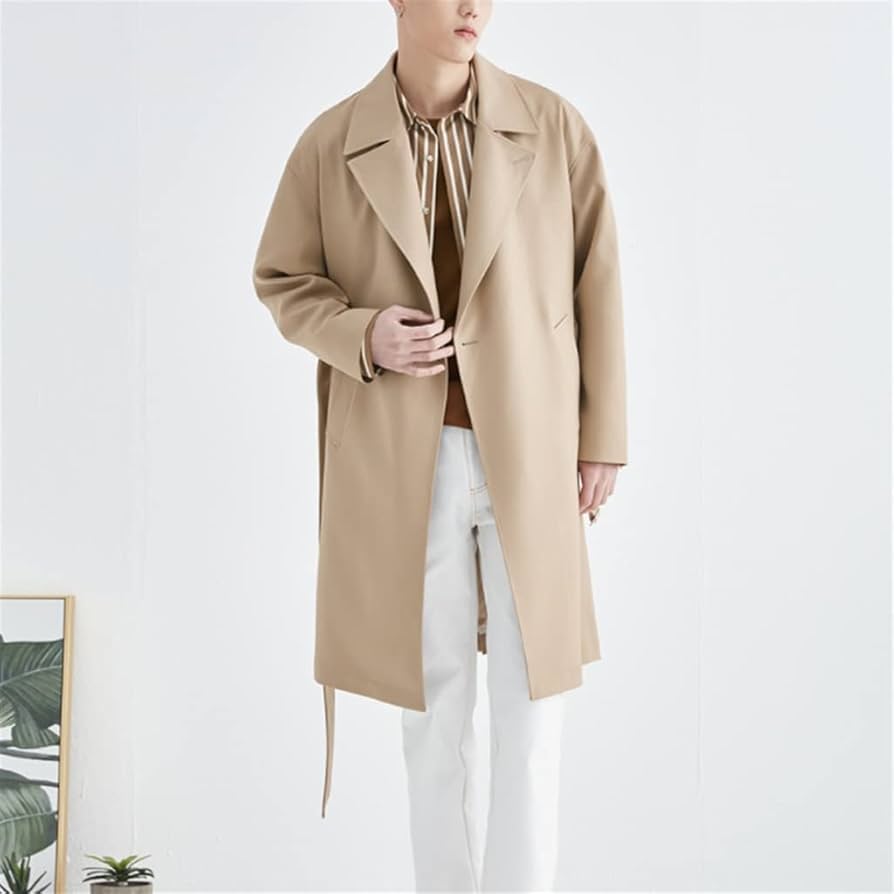 Amazon.com: YMGSCC Spring and Autumn Two-Button Lace-up Trench