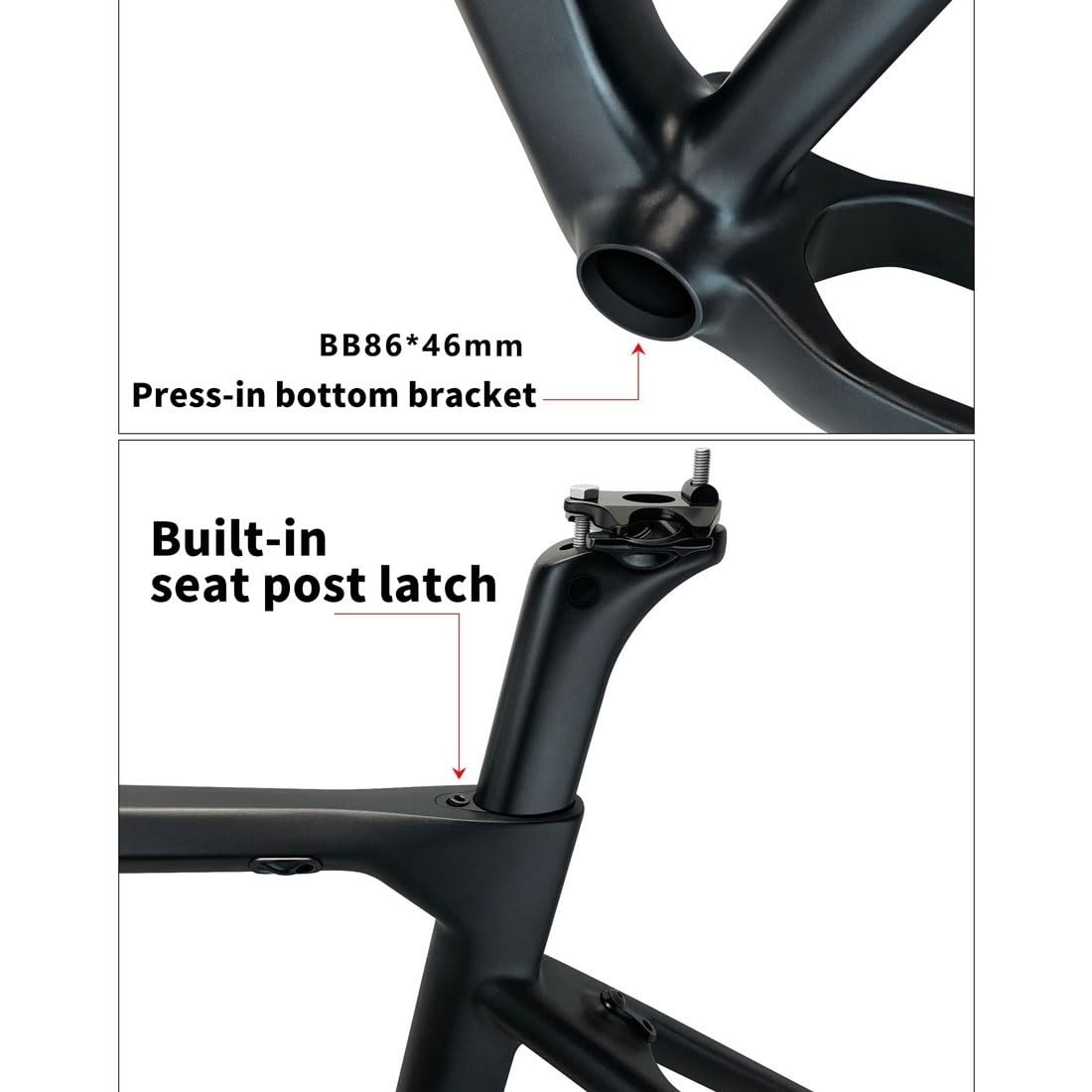 Amazon.co.jp: カーボンロードバイクフレームセット ブレイキング