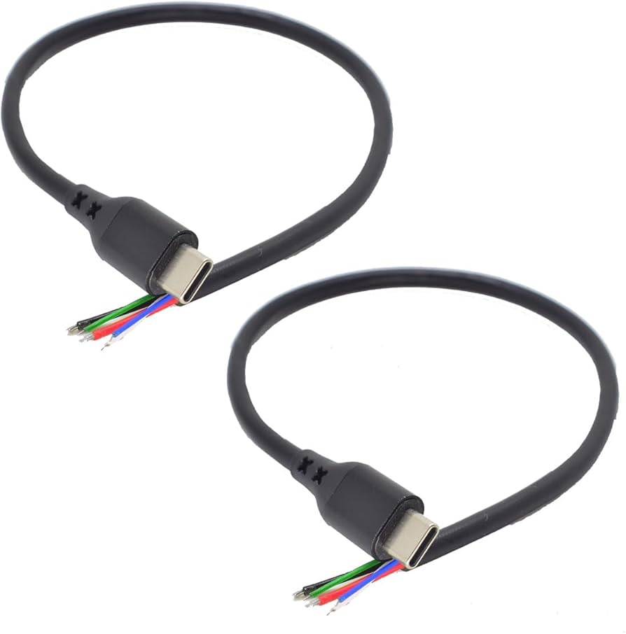 Amazon.co.jp: ELNONE Type-C USB C オス ピグテール 6線 PD電源