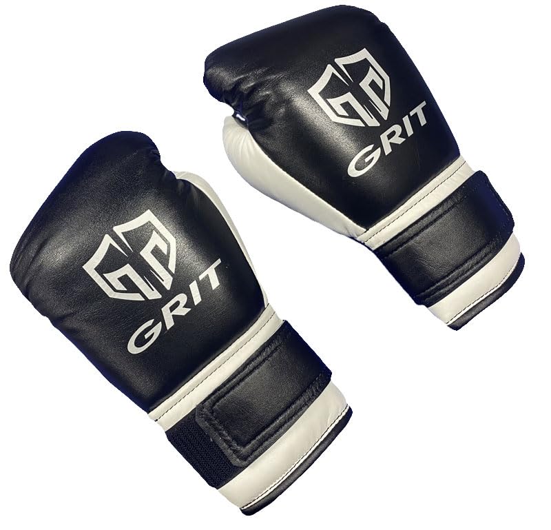 Amazon | GRIT PROFESSIONAL VELCRO BOXING GLOVES 2311 BK/WH/SL