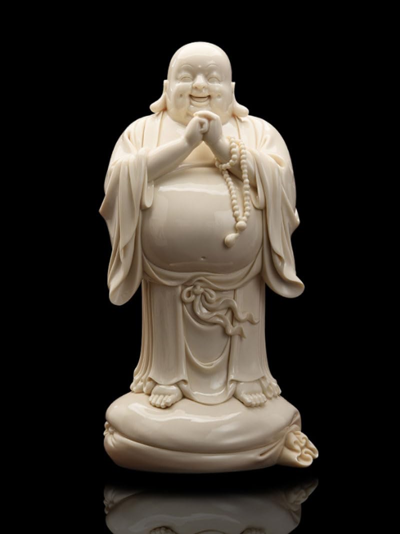 Amazon｜工芸の名匠 白磁 七福神 布袋様 大きなお腹の布袋様、仏像の