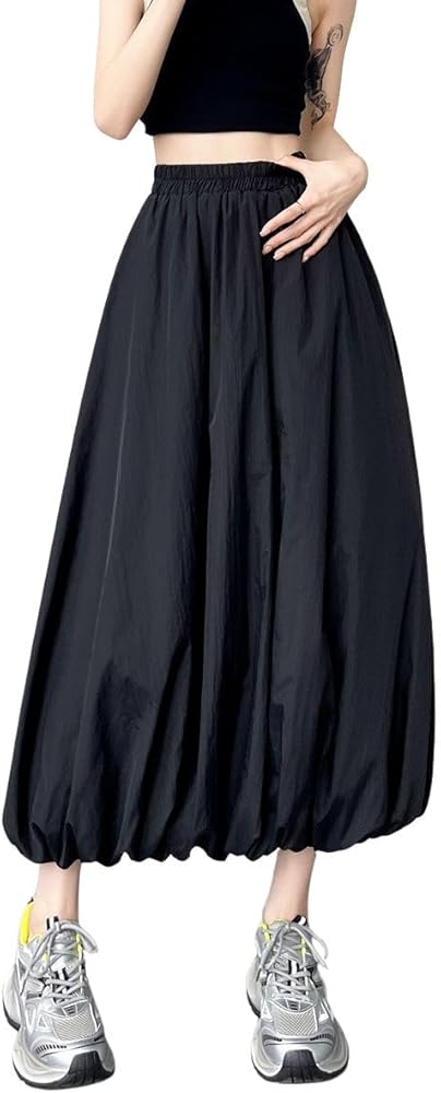 Amazon.com: chouyatou Women's Casual Elastic Waist Y2k Bubble