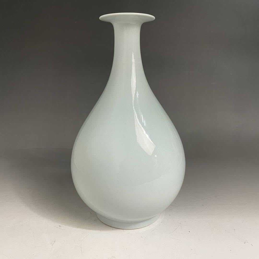 Amazon.co.jp: 韓国人間国宝 安東五作樊川窯 白磁花瓶 高さ26㎝ 白釉玉