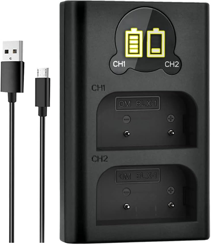 Amazon | 【2個同時充電】ロワジャパン Olympus対応 OM SYSTEM OM-1 の