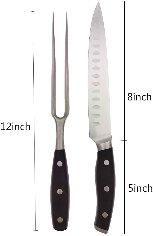 Amazon | カービングナイフとフォークセット - 8インチのカービング