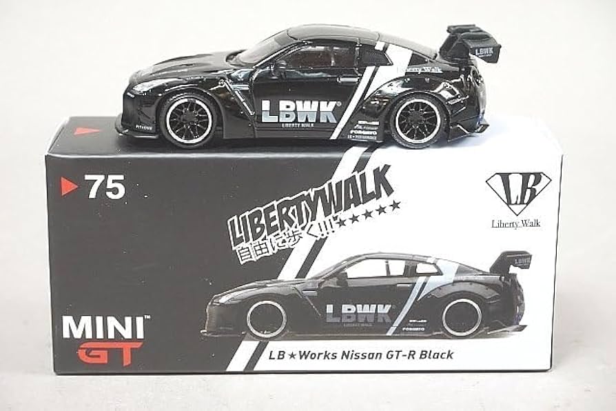 希少！！MINI GT LBWK Nissan GT-R Black 75 MiniGT 1:64 LB Works