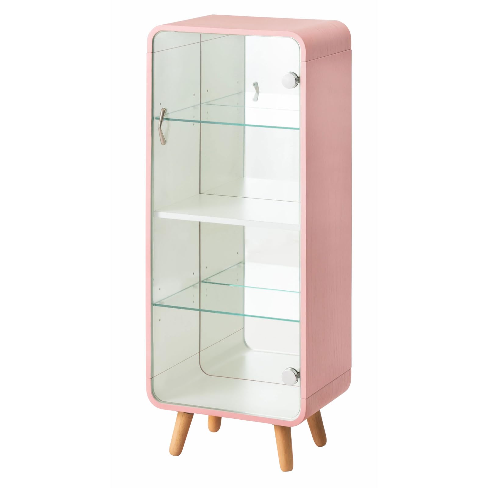 Amazon.co.jp: パレットライフ フィギュアケース 4段 天然木 脚と