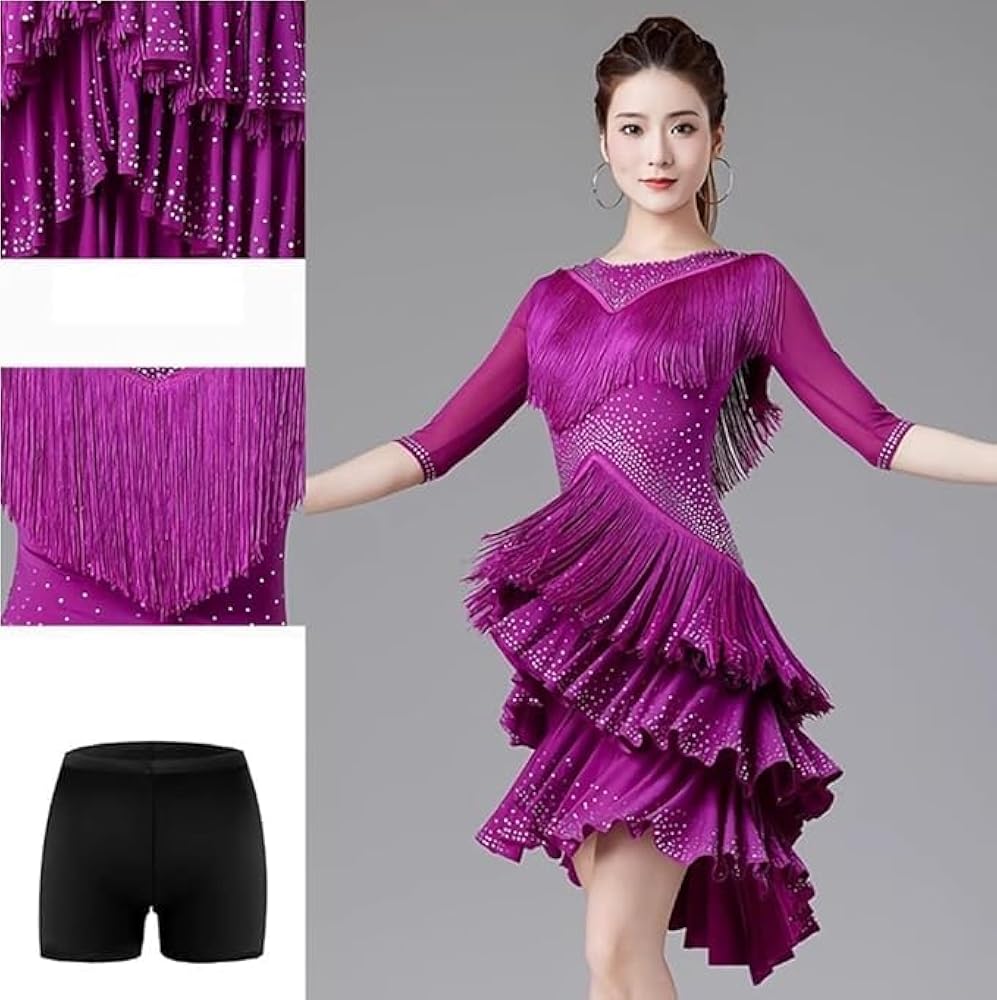 Amazon.co.jp: [hapyours] ラテンダンスドレス 社交ダンス衣装 練習着