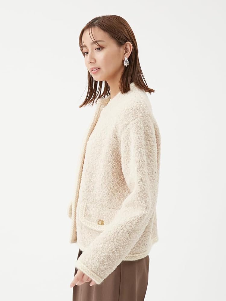 Amazon.co.jp: [ミラオーウェン] 金釦テディラメニットジャケット