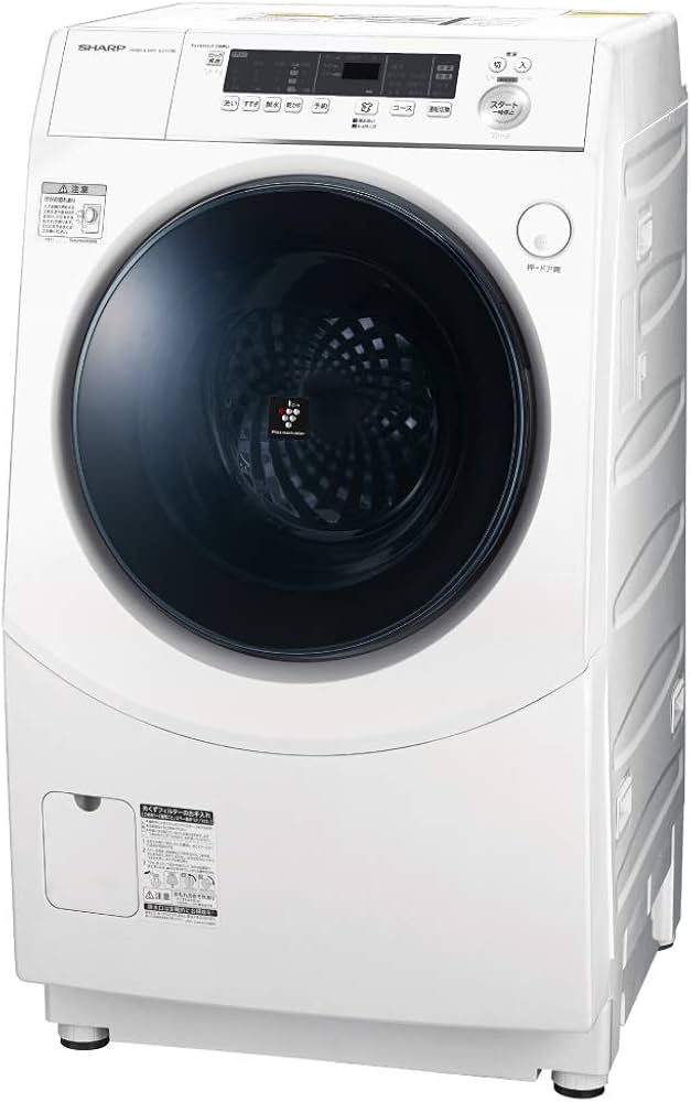 Amazon | シャープ 洗濯機 ドラム式 ES-H10E-WL ヒーター乾燥 左開き
