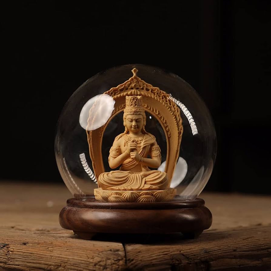 Amazon｜木彫りの仏像 大日如来 13cm 桧木製高級木彫り 真言宗 丸台座