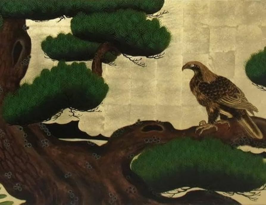 Amazon.co.jp: 漆絵 狩野探幽の名作「松に鷹図」 NH62 : ホーム＆キッチン