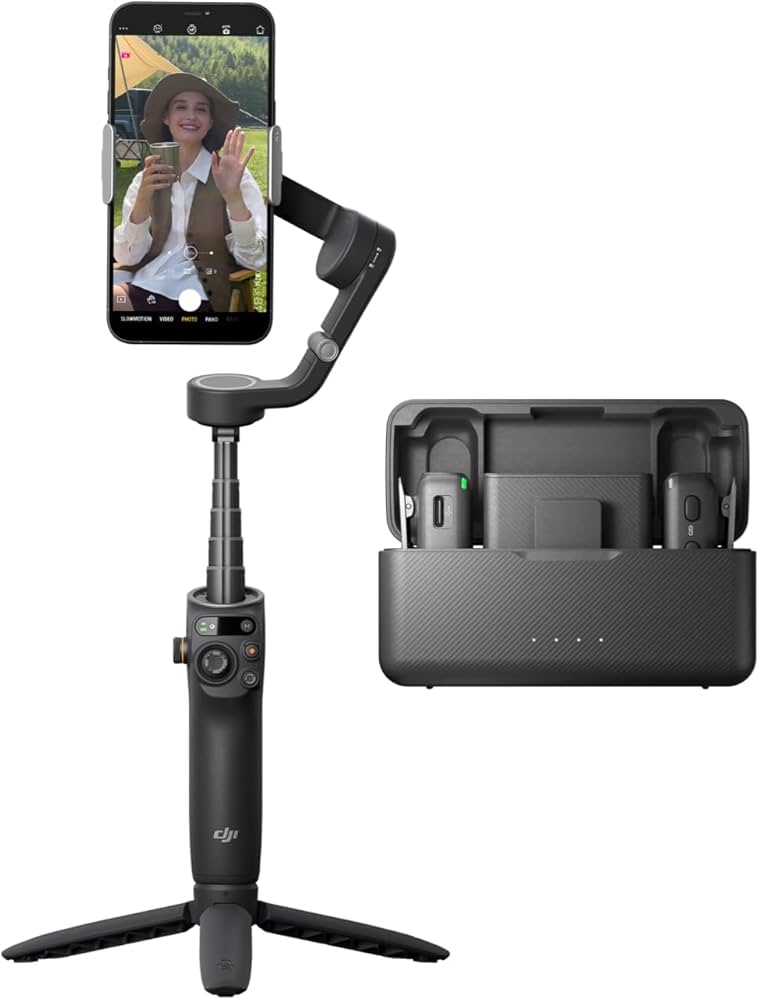 DJI Osmo Mobile 6 Premium Vlogging Combo, Intelligent Phone Gimbal