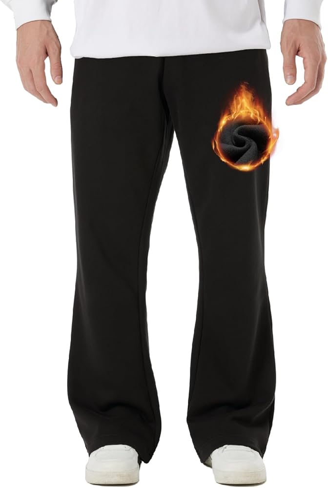 Amazon.com: BRISIRA Mens Sweatpants Flare Fleece Baggy Pants Wide