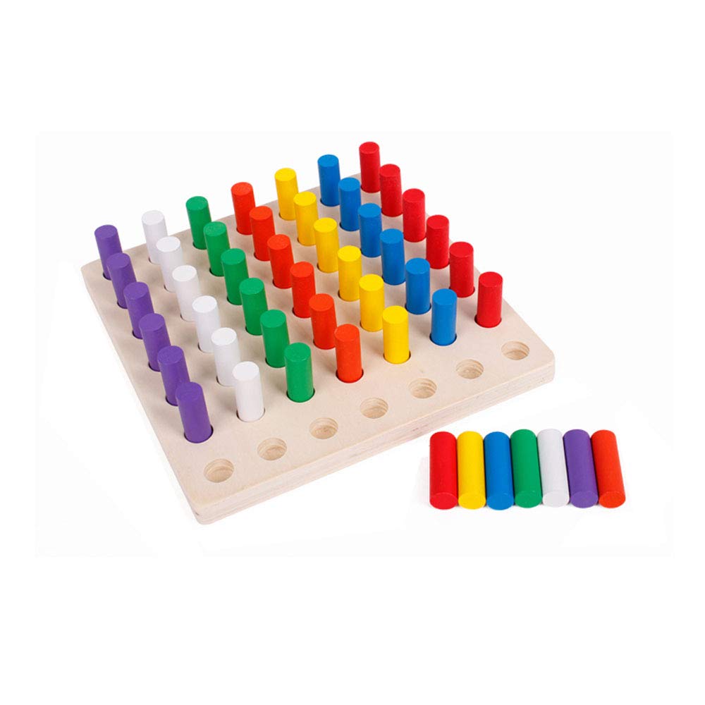 Amazon.co.jp: HAPPYMATY モンテッソーリ教具 - 色つき円柱さし（7色