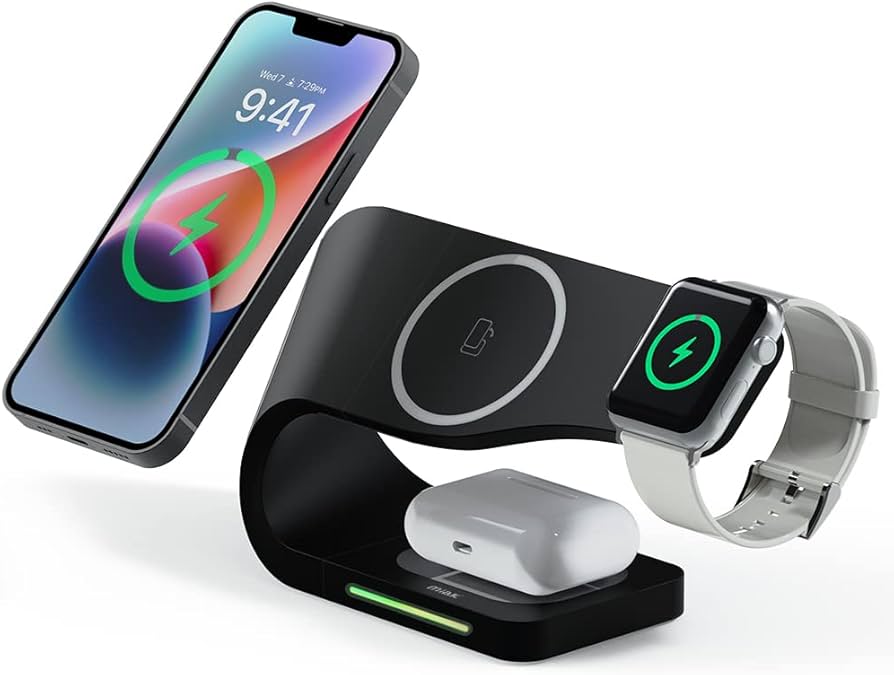 Amazon.co.jp: ミアック 3in1 Wave ワイヤレス充電スタンド