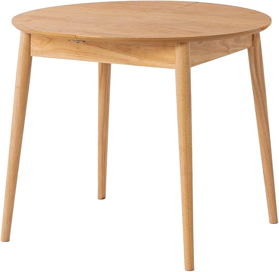 Amazon｜ダイニングテーブル 伸長式 単品 90 120 円形 丸 丸テーブル