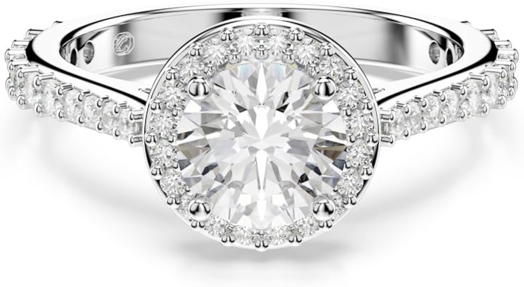 Amazon.com: Swarovski Una Angelic ring, Round cut, Clear, Silver