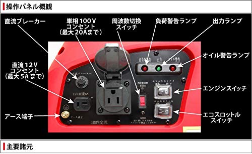 Amazon.co.jp: BPC(ビーピーシー) インバーター発電機 定格出力 0.9kVA