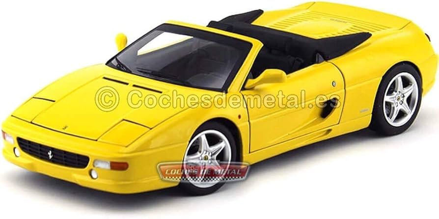 Hotwheels Elite 1:18 Scale Ferrari F355 Spider (Yellow), Cars