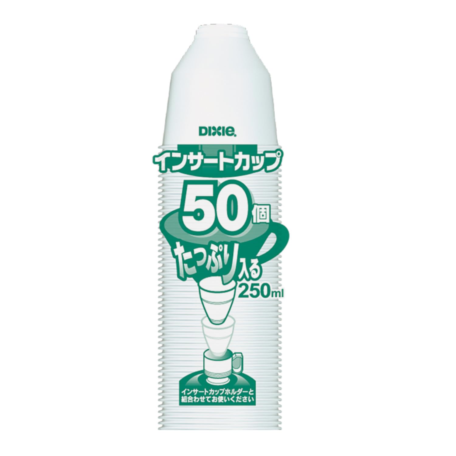 Amazon｜日本デキシー インサートカップ 250ml F型 50個入 白 使い捨て