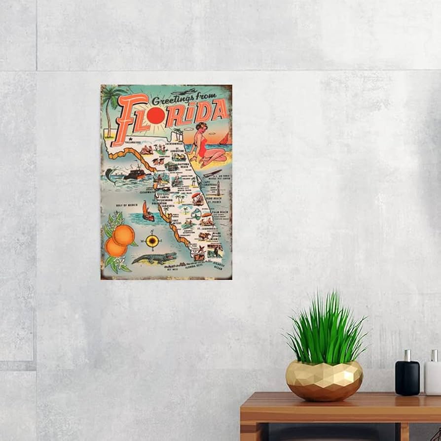 Amazon.com: Cusde Vintage 1954 Greetings from Florida Collectible