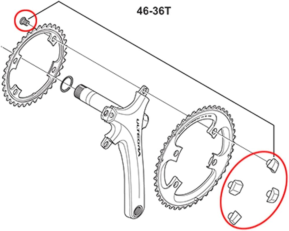 Amazon | SHIMANO (シマノ) ULTEGRA FC-6800 46-36Tギア固定ボルト