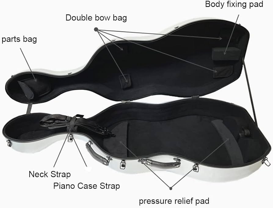 Amazon.co.jp: チェロケース、4/4チェロハードケース、超軽量カーボン