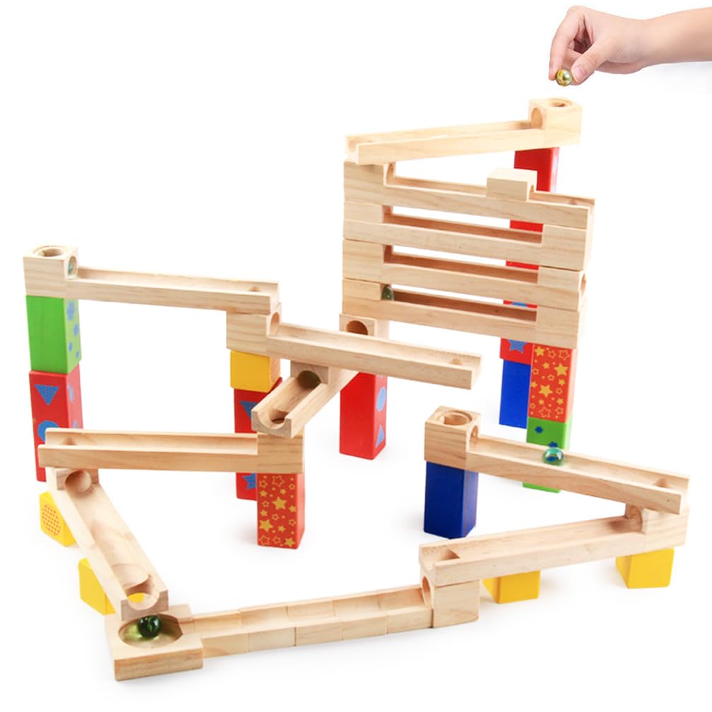 Amazon.co.jp: Button Moon ビー玉転がし スロープトイ 木のおもちゃ