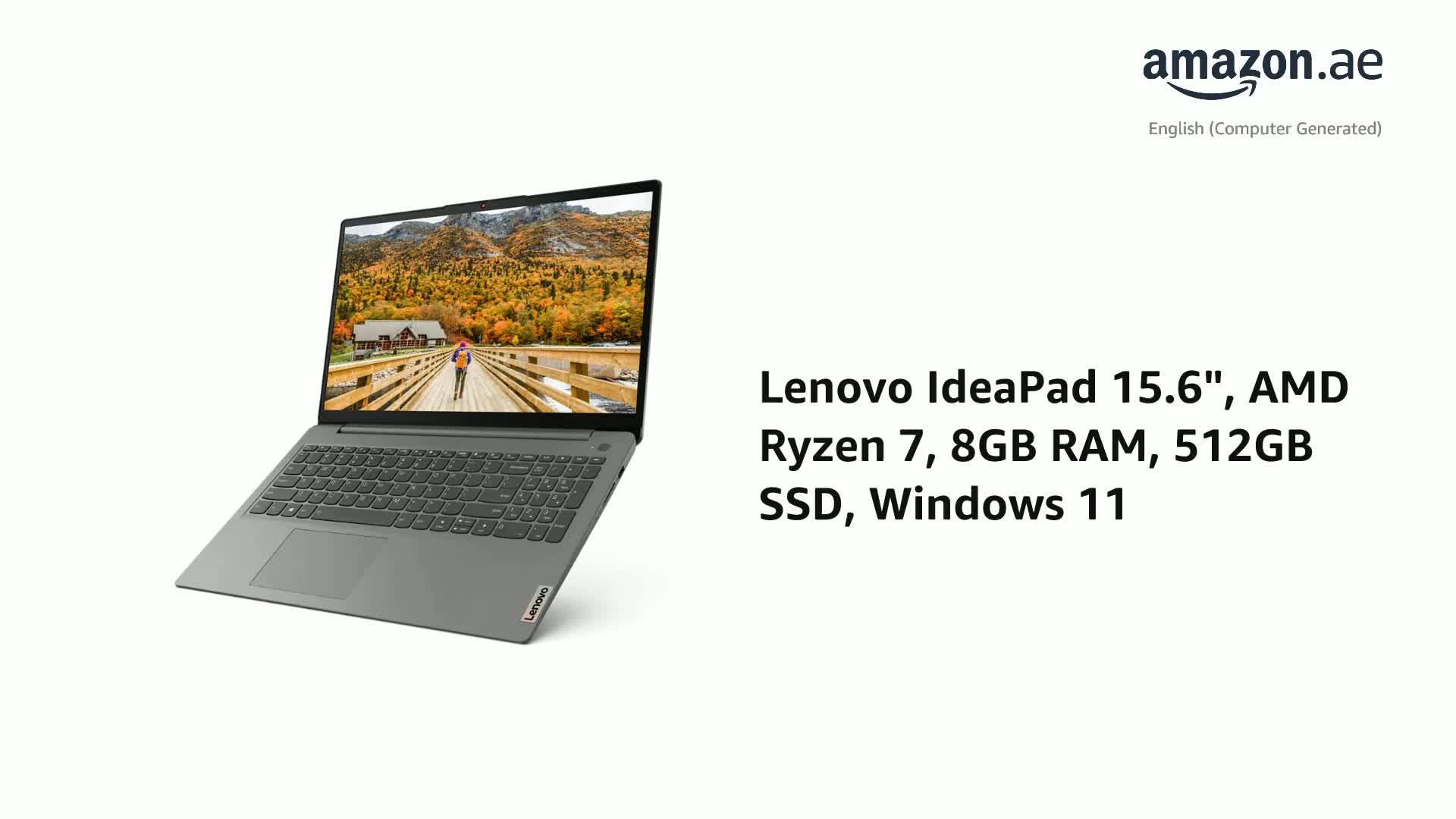 Lenovo IdeaPad 3 15ABA7, 15.6 FHD Display, AMD Ryzen 7-5825U, 8GB