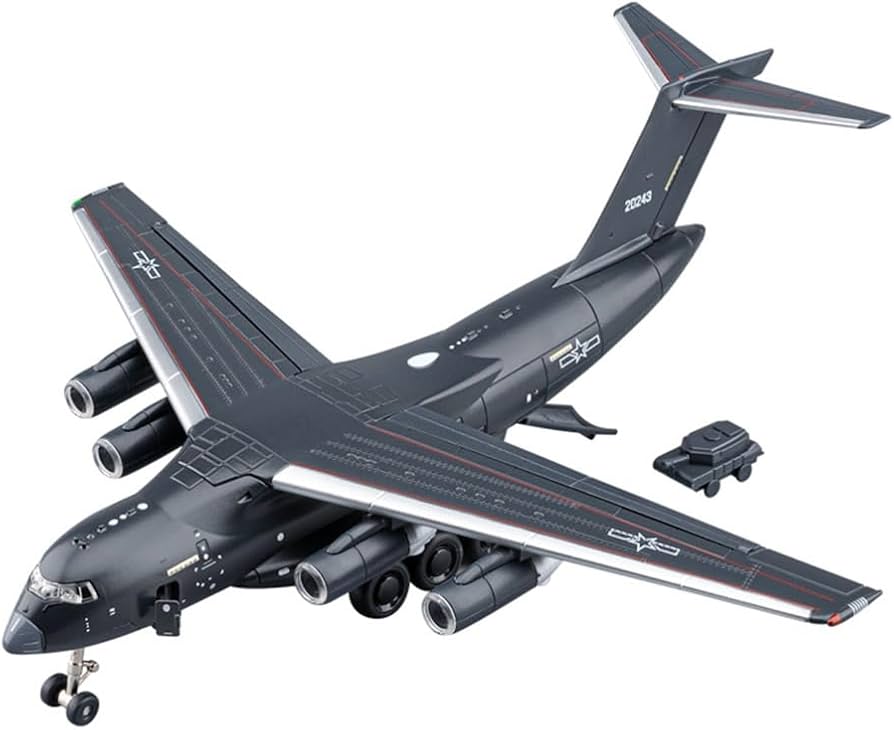 Amazon.co.jp: Eiuuioj 1:180 大型合金製 Y-20 輸送機模型 ライト付き