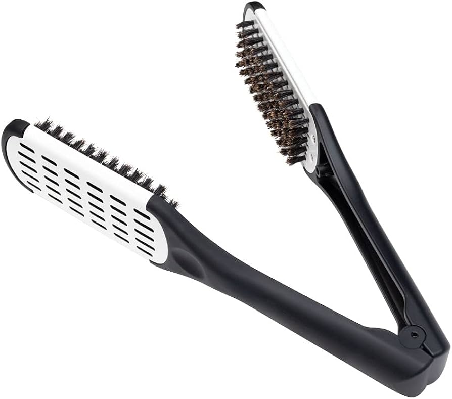 Amazon | AngeliqueShop ストレートヘアブラシ 白黒 ツインブラシ