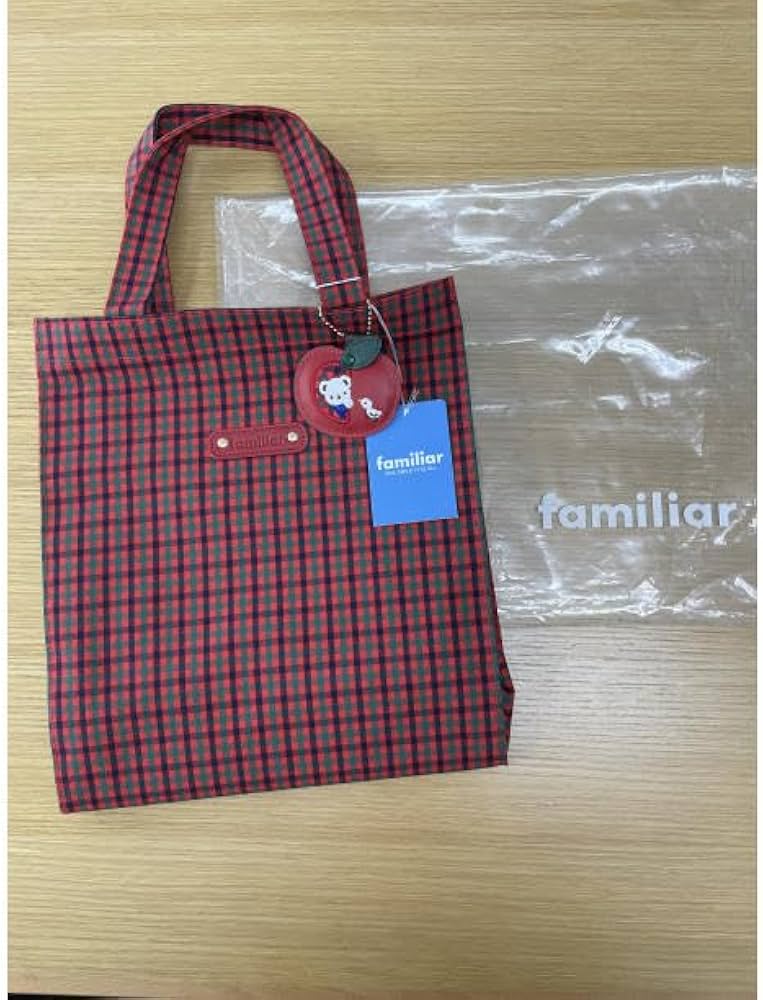 Amazon.co.jp: familiar ファミリア トートバッグ チェック 赤