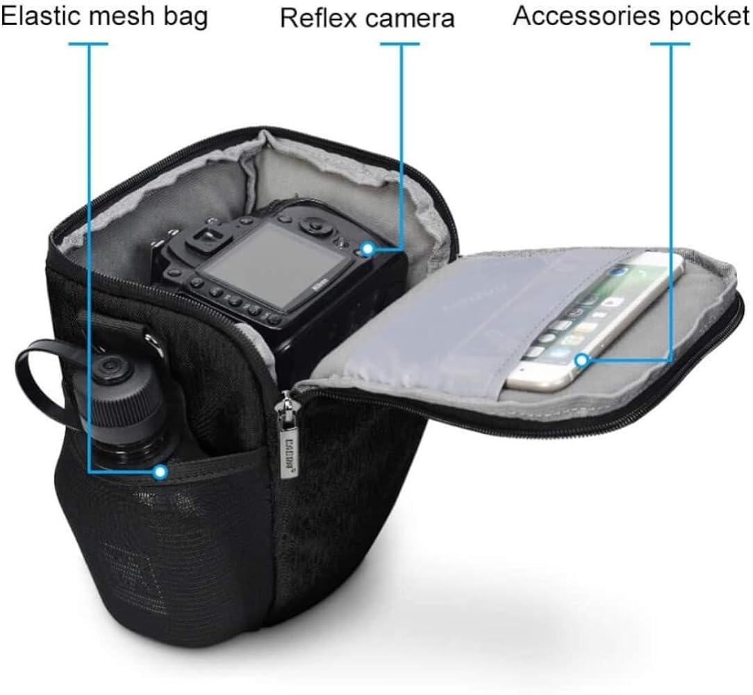 Amazon.co.jp: カメラケースバッグ ブラック 防水 三角形 ショルダー