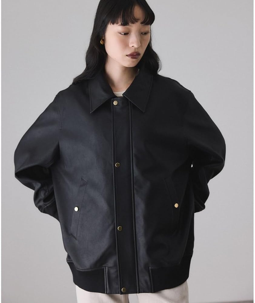 Amazon | [アダムエロペ] シンセティックレザーフライトジャケット