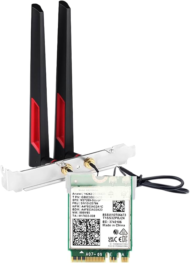 AX210 WiFi 6E Card - Tri-Band 5400Mbps (6GHz/5GHz/2.4GHz) BT 5.3