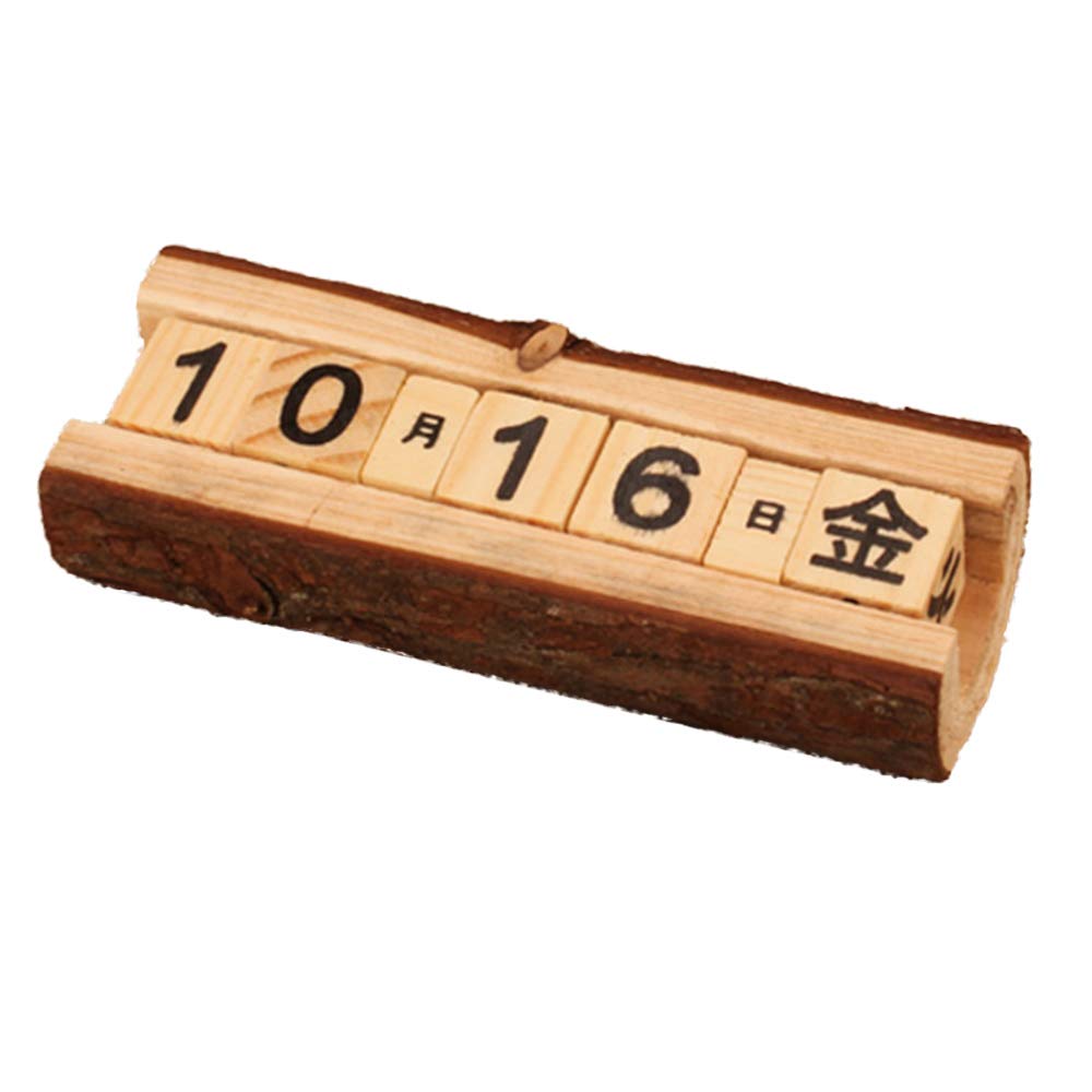 Amazon | カレンダー 卓上 万年 日めくり 木製 アンティーク風 職人
