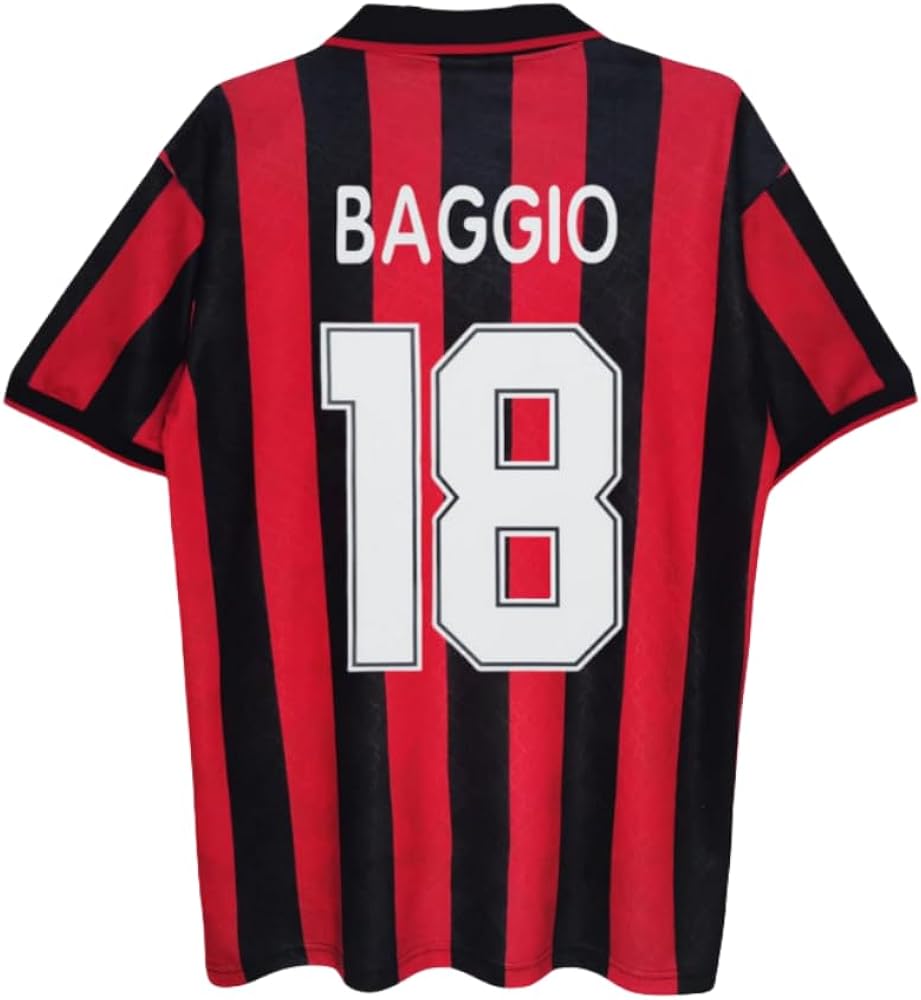 Amazon.co.jp: 復古 95-96 ACミラン ユニフォーム 背番号18 ロベルト