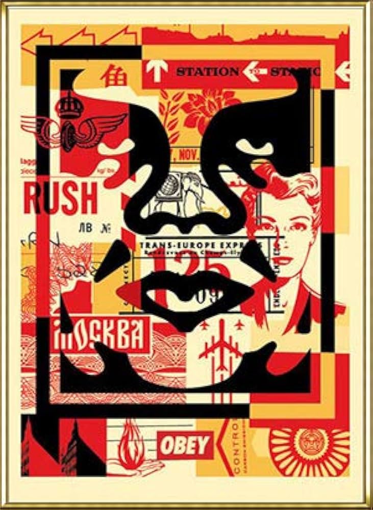 Amazon.co.jp: ポスター オベイ Obey Face 02 /Shepard Fairey 手書き