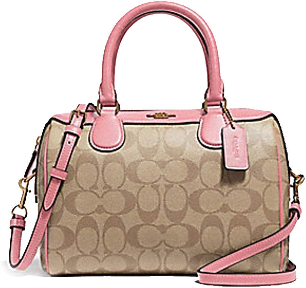 Amazon | [COACH] MINI BENNETT SATCHEL F32203 LIGHT KHAKI/PEONY