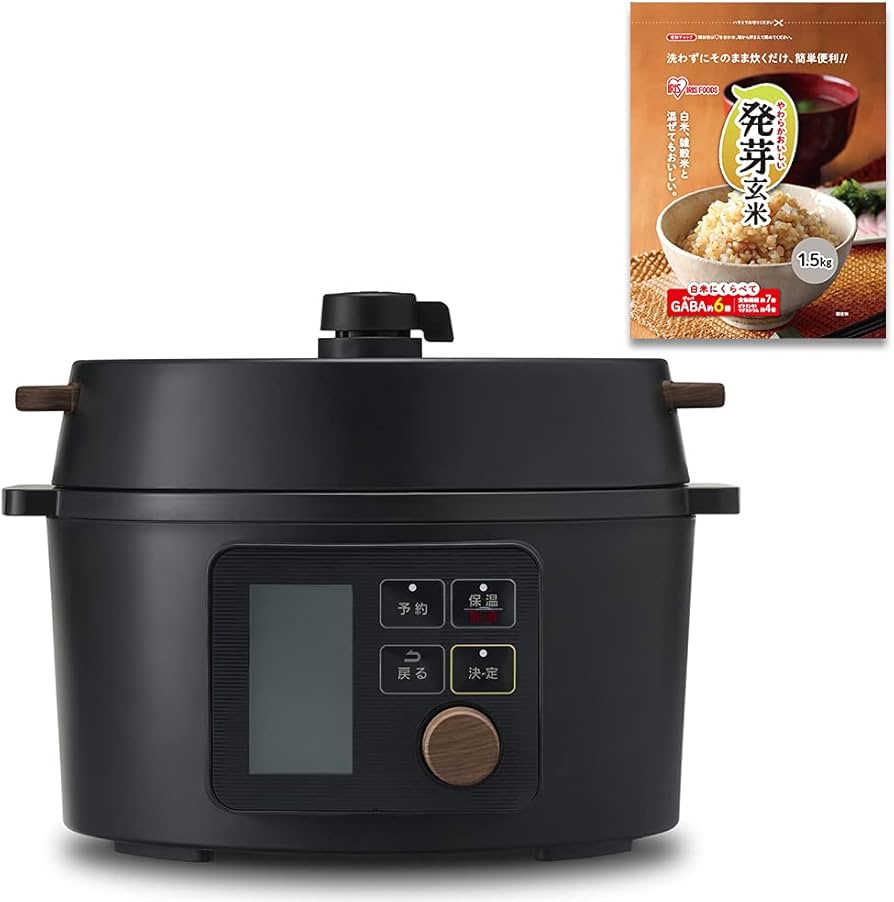 Amazon | アイリスオーヤマ 電気圧力鍋 3L KPC-MA3-B ブラック+発芽