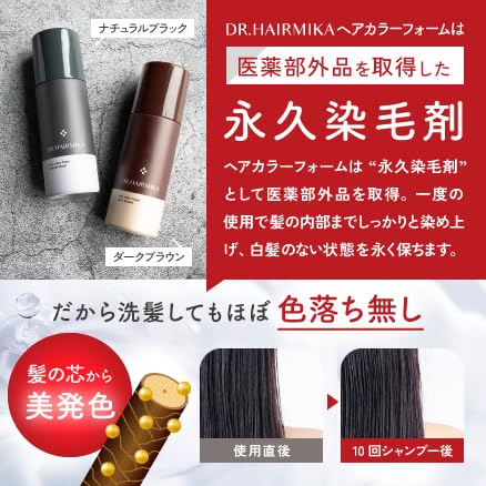 Amazon | ヘアミカ ヘアカラー フォーム (ダークブラウン, 1本) | DR