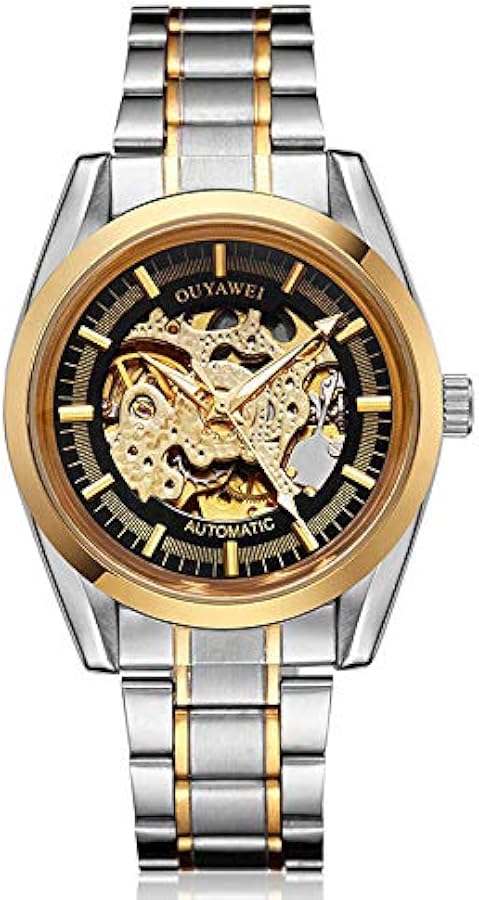 Amazon | 自動巻き 腕時計 金 シースルー ゴールド ブラック 金ベゼル