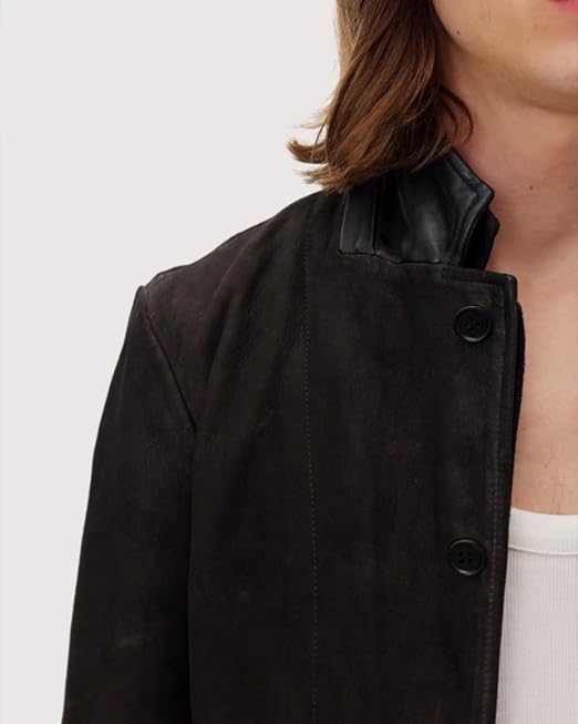 Amazon.com: AllSaints Men's Jacket Survey Lthr Blazer Anthracite