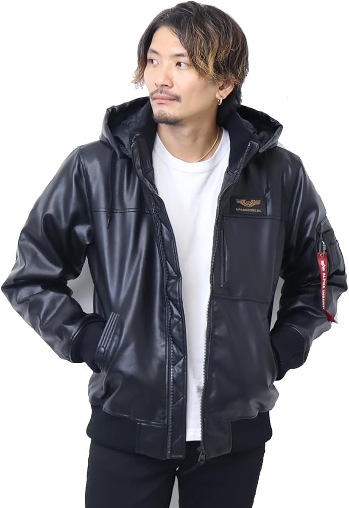 Amazon.co.jp: [アルファインダストリーズ] アウター フーデッドリブ