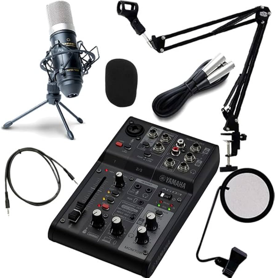 Amazon.co.jp: YAMAHA ミキサー AG03MK2 B(黒) + コンデンサーマイク