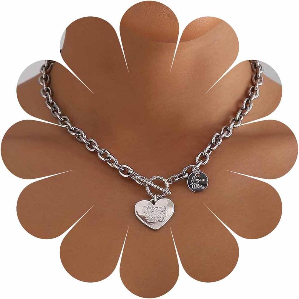 Amazon | Sttiafay ヴィンテージハートトグルネックレスチョーカー