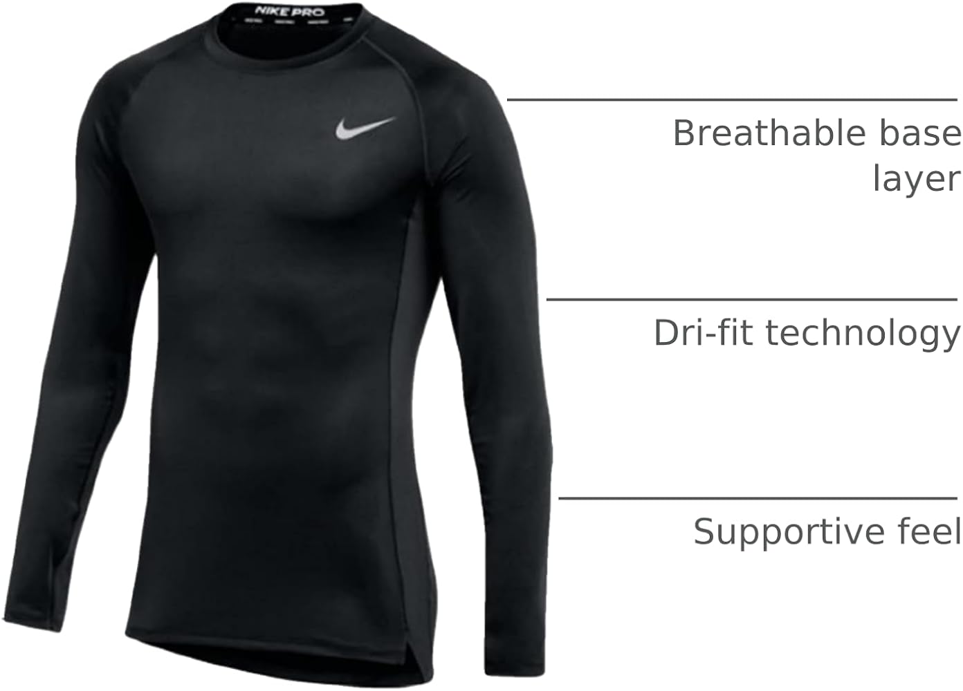 Amazon.com: Nike Mens Pro Fitted Long Sleeve Training Tee (Small